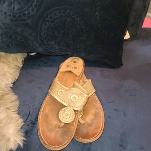 Gold Sparkly Jack Rogers